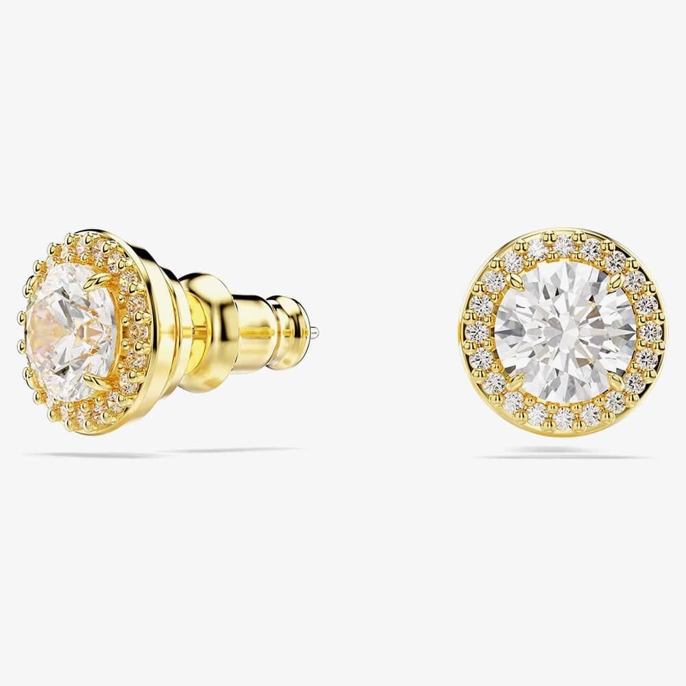 Swarovski Swarovski Women's Una Gold Tone Plated Halo Stud Earrings 5686637 - 2
