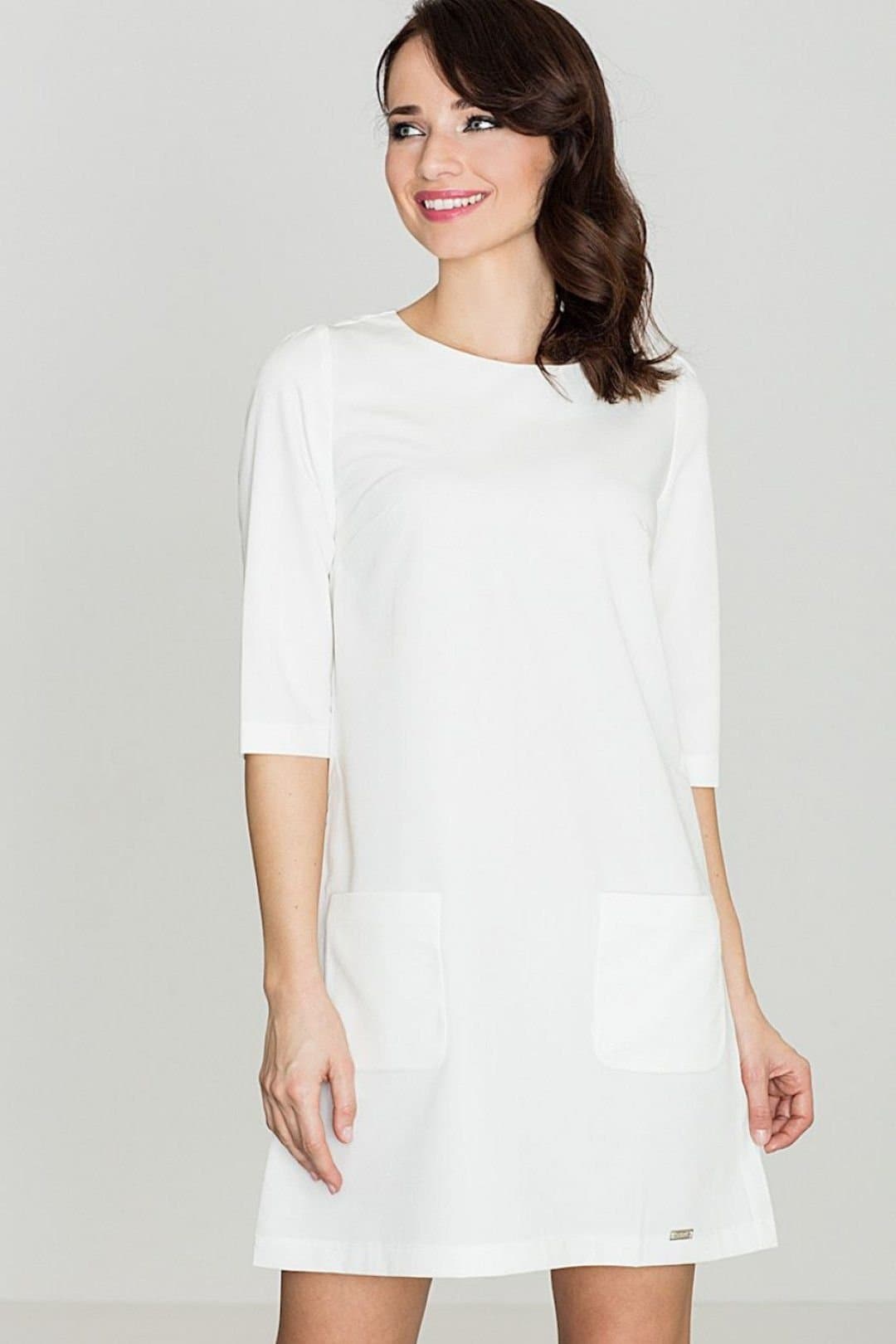 Love Lace Love Lace Women's Mini Daydress Ruffled Sleeve Pockets in White