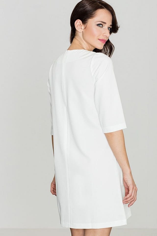 Love Lace Love Lace Women's Mini Daydress Ruffled Sleeve Pockets in White - 2