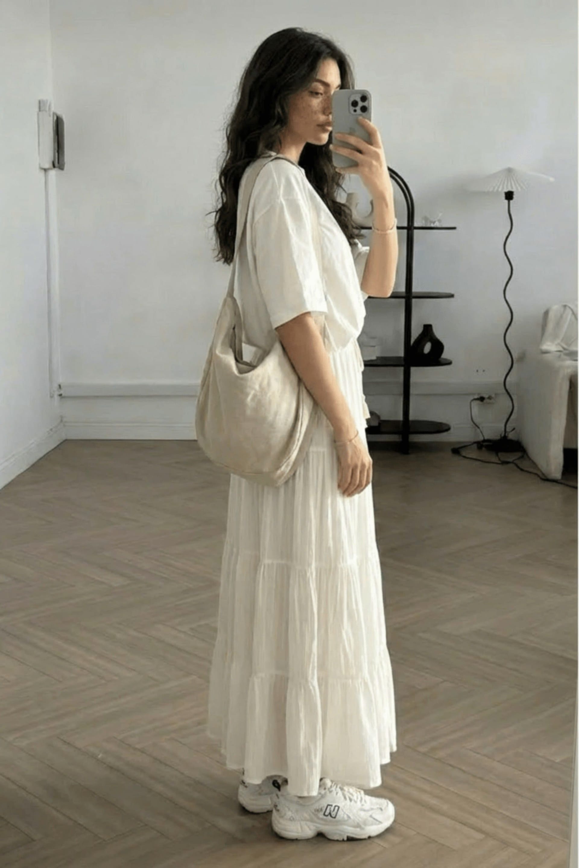 Style Cheat Cream Tiered Maxi Skirt