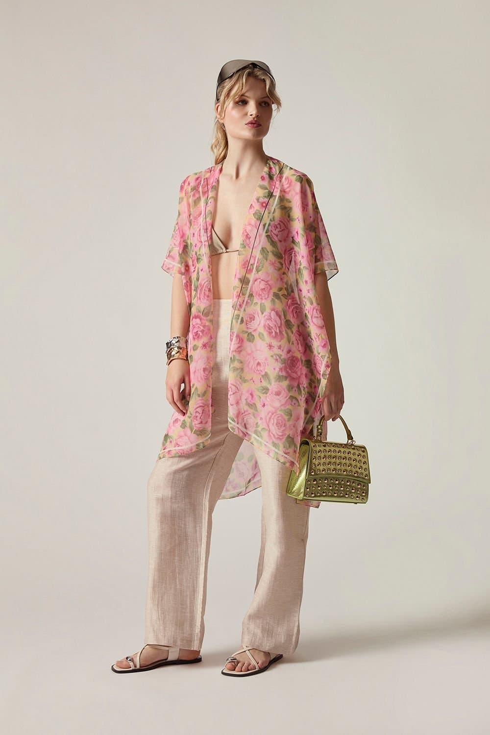 James Lakeland James Lakeland Women's Pink Rose Print Kaftan