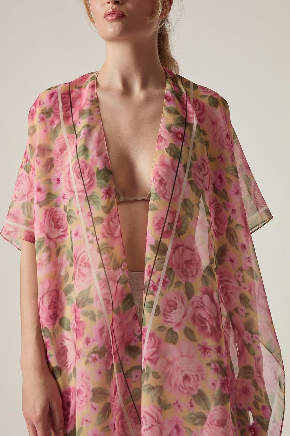 James Lakeland James Lakeland Women's Pink Rose Print Kaftan - 4