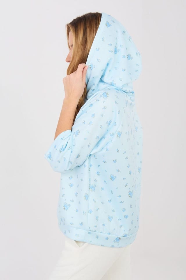 Love Lace Love Lace Women's Floral Print 3/4 Sleeve Sweatshirt Style 224828 in Blue - 2