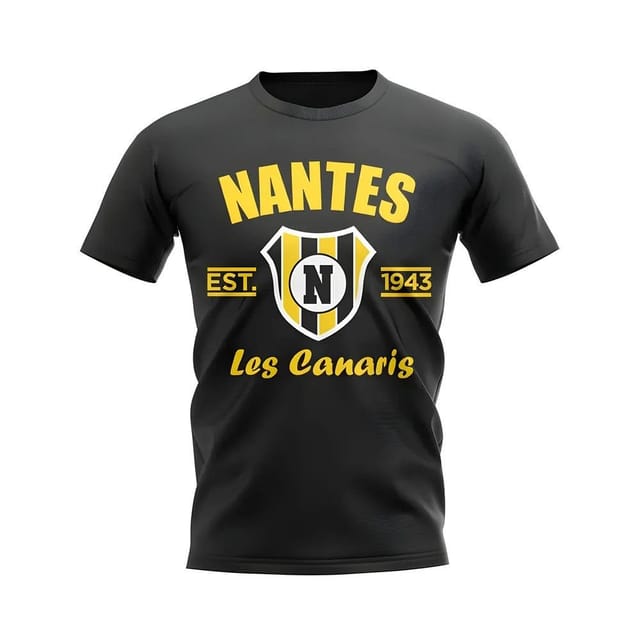 Nantes Nantes Men's Personalised Established Football T-Shirt in Black - 2