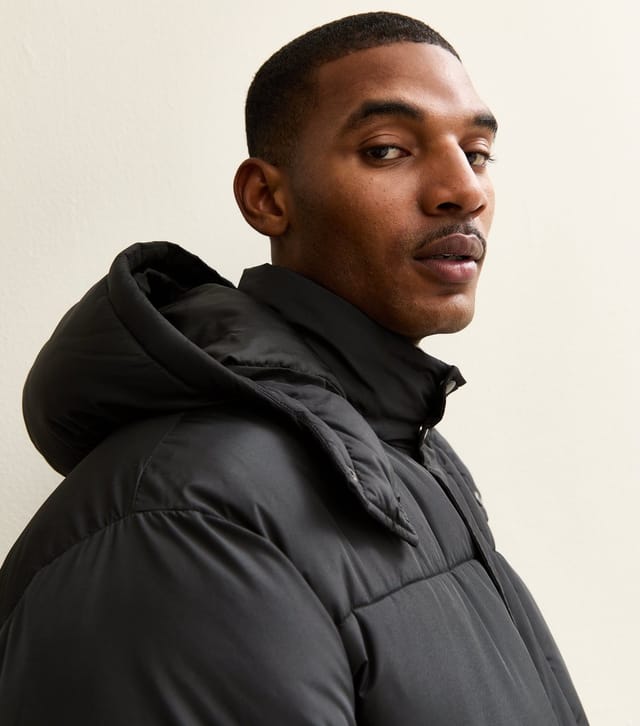 New Look Men's Black Regular Longline Puffer Jacket New Look - 2