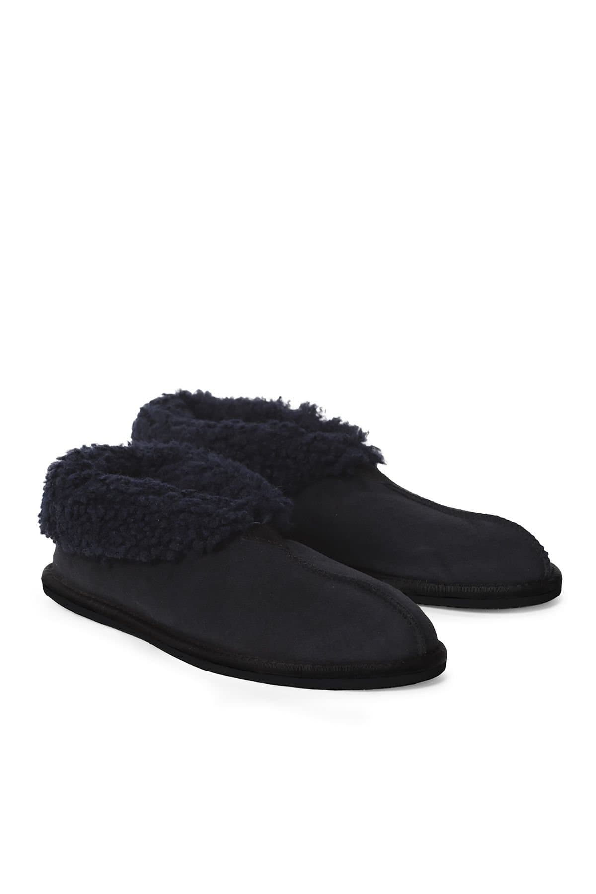 Celtic & Co Celtic & Co Men's Dark Navy Shearling Bootee Slippers