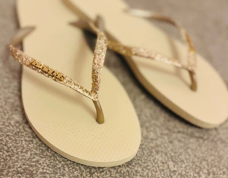 Havaianas Havaianas 41-42 gold glitter. Hen do wedding party holiday beach 7-8 same day post new