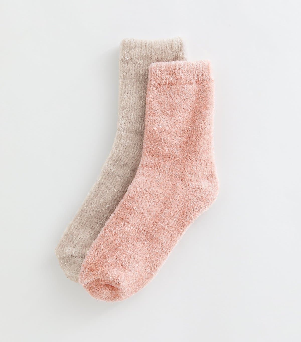 New Look Pack of 2 Pink Glitter Cosy Knit Ankle Socks New Look