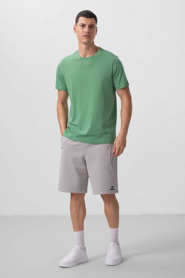 Tommy Life Tommy Life Men's Cotton Elastane Crew Neck T-Shirt in Bottle Green - 3