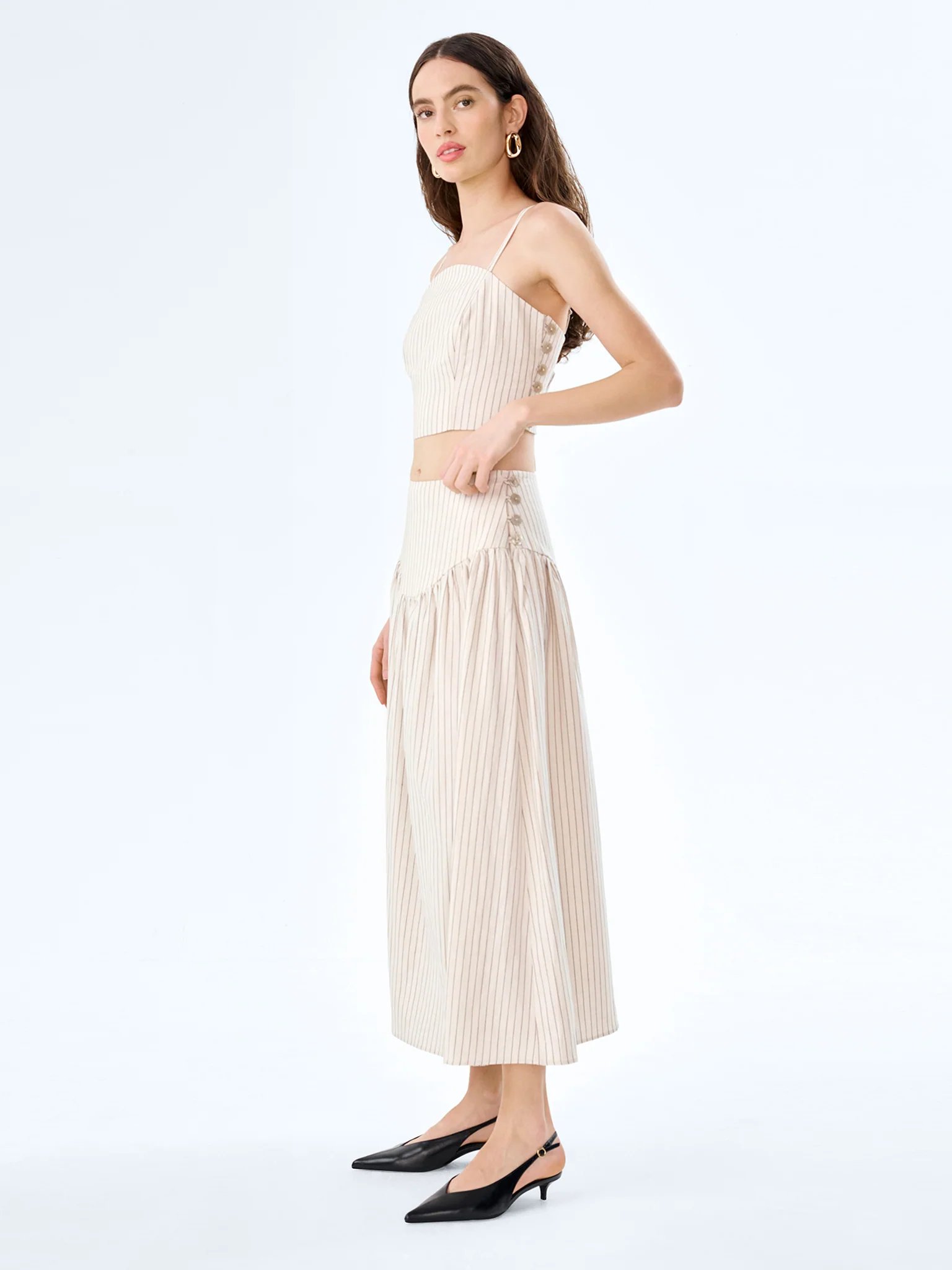 OMNES Trisha Top in Cream/Black Stripe - 2