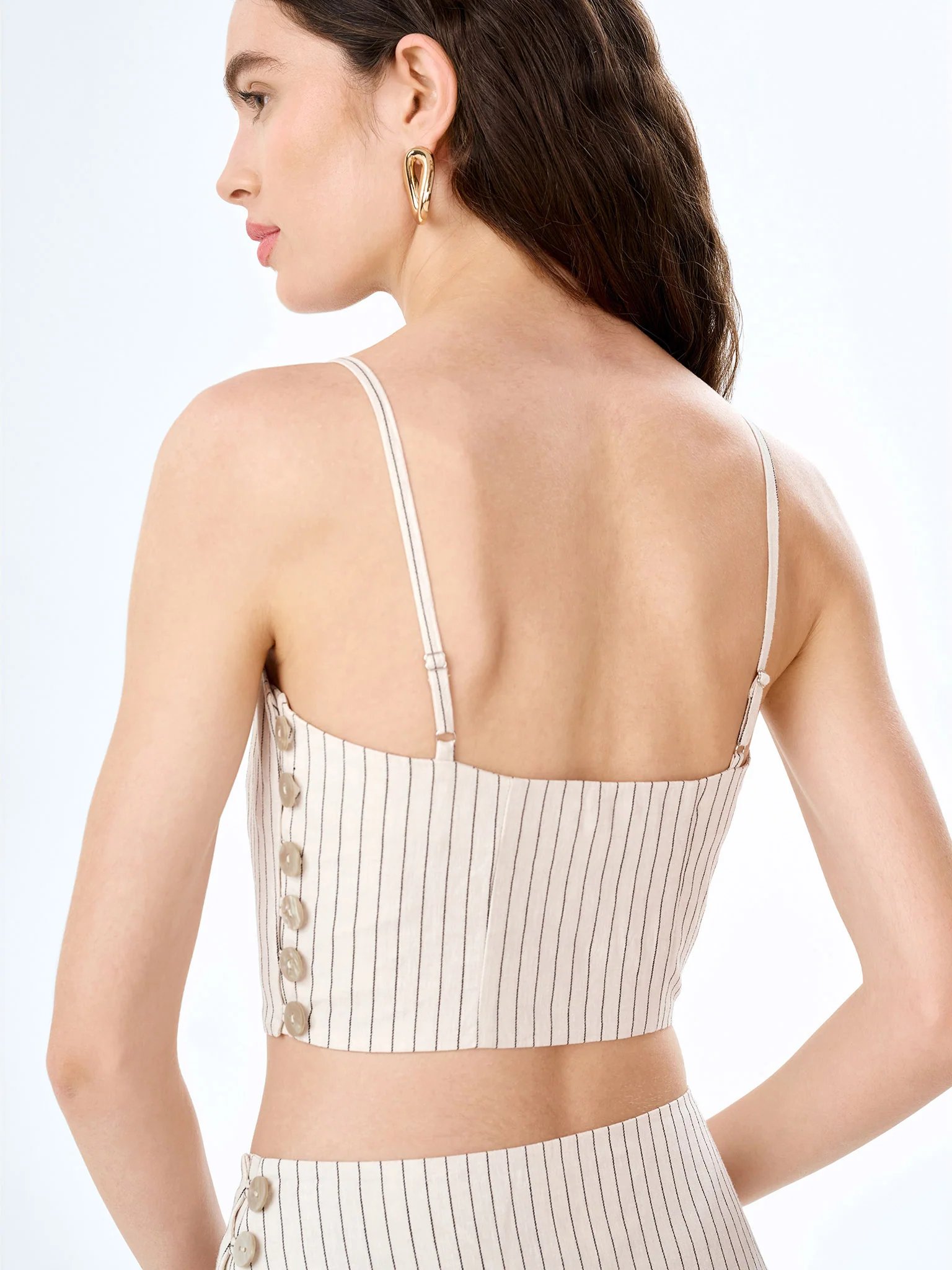OMNES Trisha Top in Cream/Black Stripe - 4