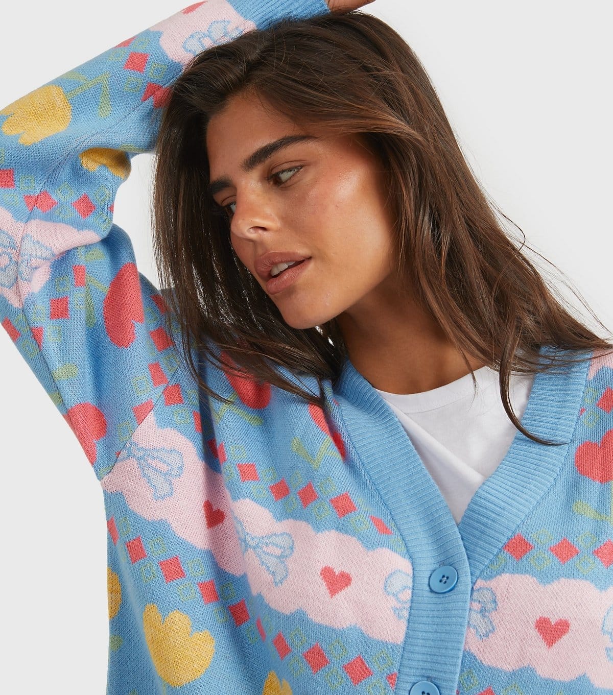 Skinnydip Women's Blue Bow Tulip Knitted Cardigan Skinnydip New Look - 4