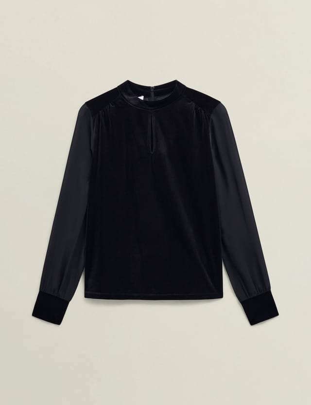 Hobbs London Hobbs London Women's Lorelai Velvet Top in Jet Black - 2