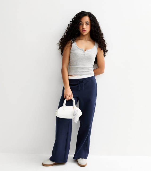 New Look Girls' Grey Button Placket Vest Top New Look - 3