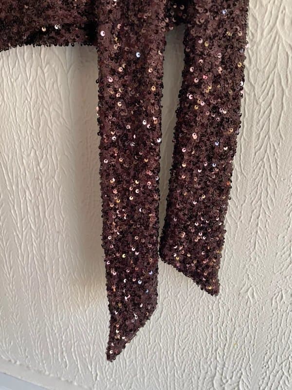 Never Fully Dressed Never fully dressed Chocolate brown sequin mini jaspre skirt size UK 10