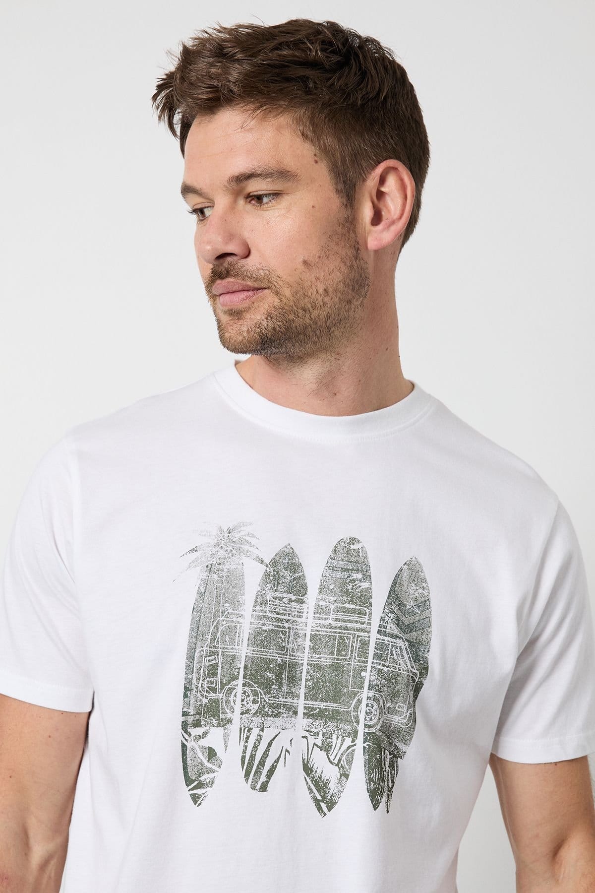 Maine Maine Men's White Surf & Camper Printed T-Shirt - 4