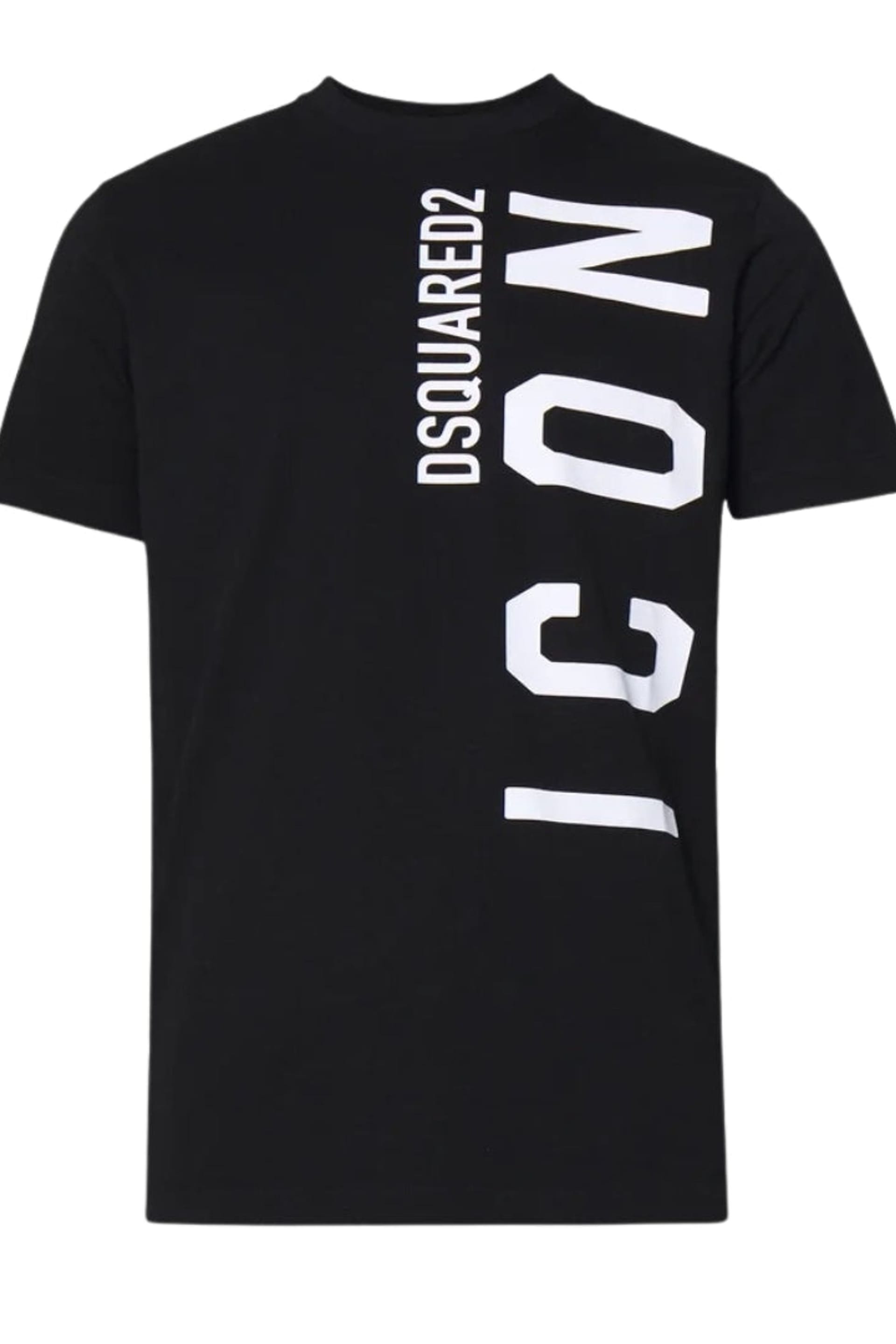 Dsquared2 Men's Short Sleeve Round Relaxed Fit T-shirt in Black