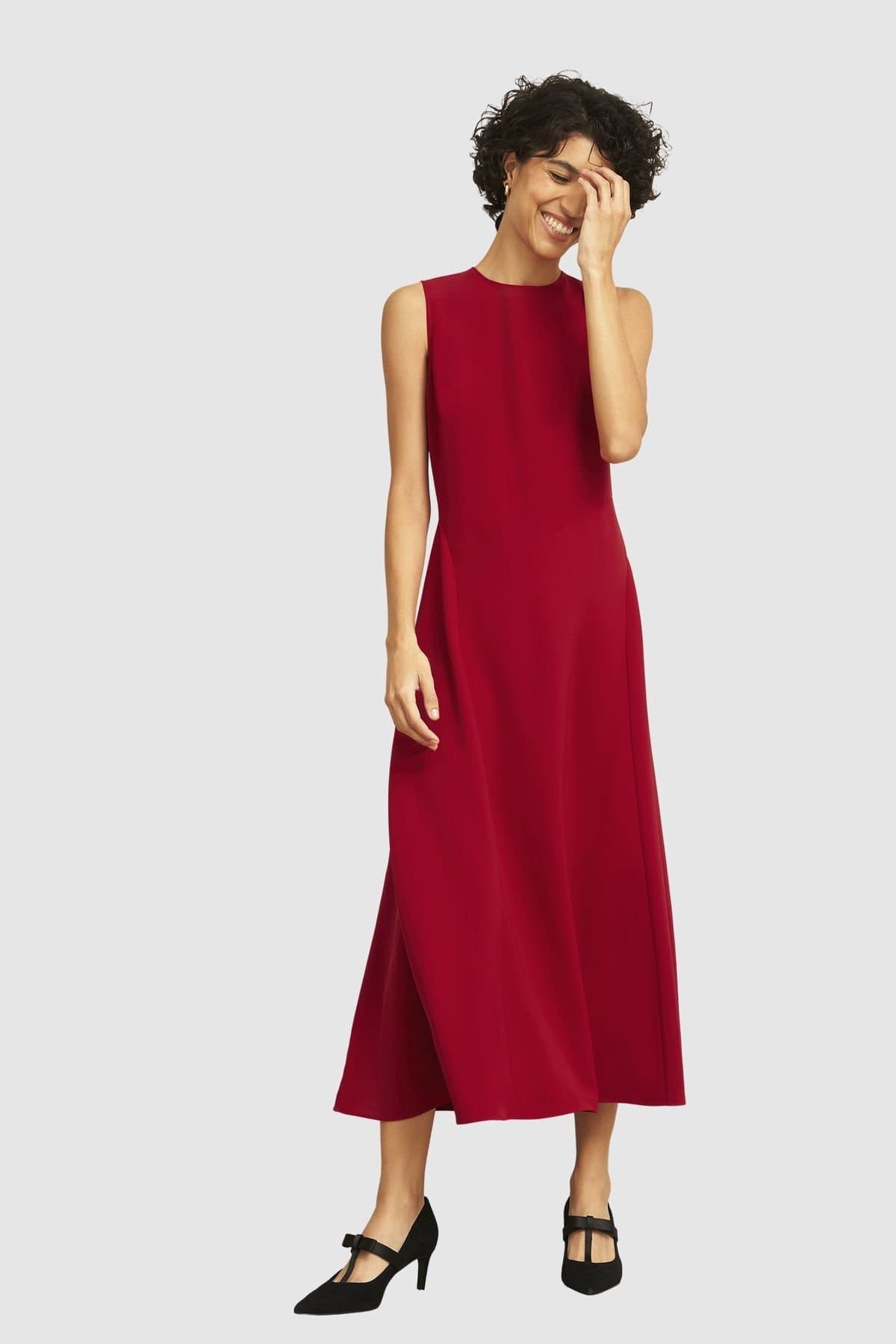 Hobbs London Hobbs London Women's Norieford Sleeveless Midi Dress in Crimson