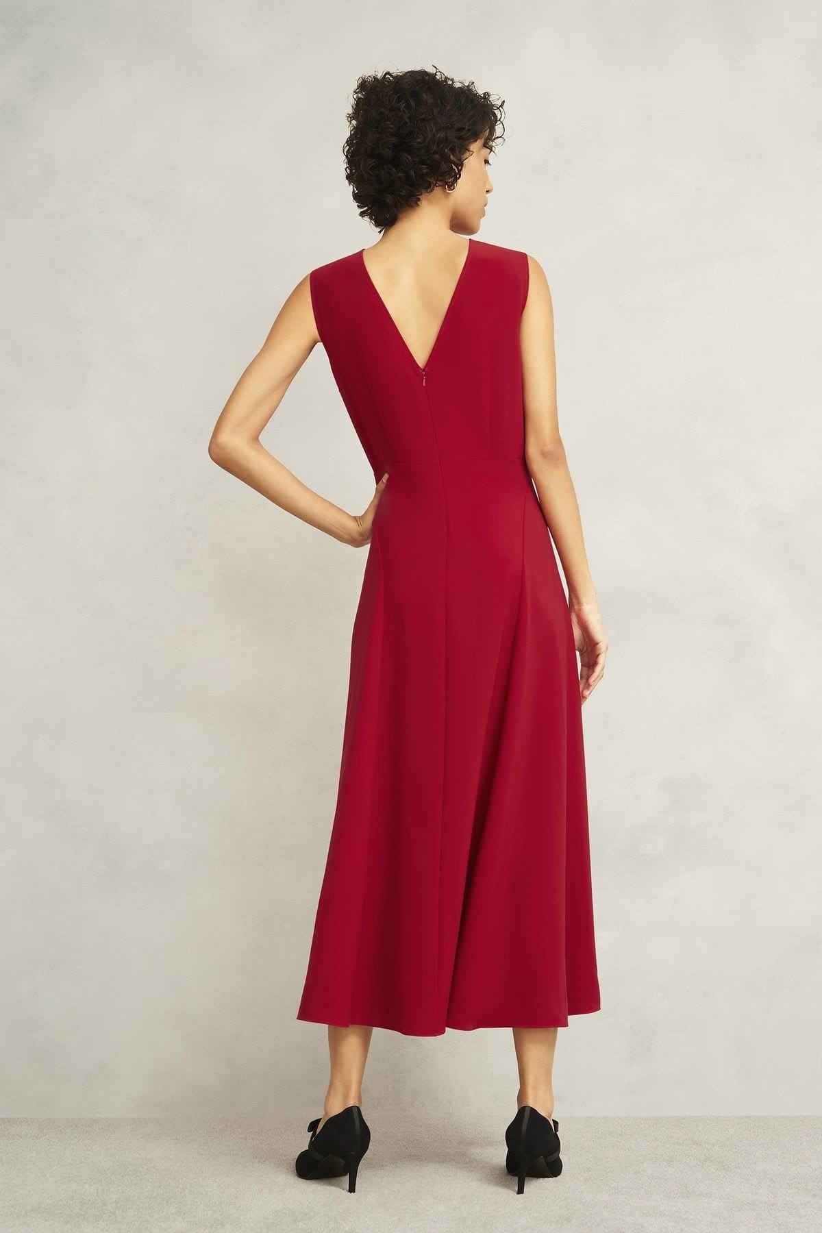 Hobbs London Hobbs London Women's Norieford Sleeveless Midi Dress in Crimson - 4