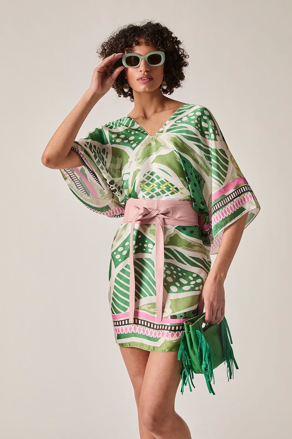 James Lakeland James Lakeland Women's Green Petal Mosaic Kaftan