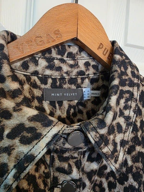 Mint Velvet Mint Velvet Denim Leopard Print Mini Shirt Dress