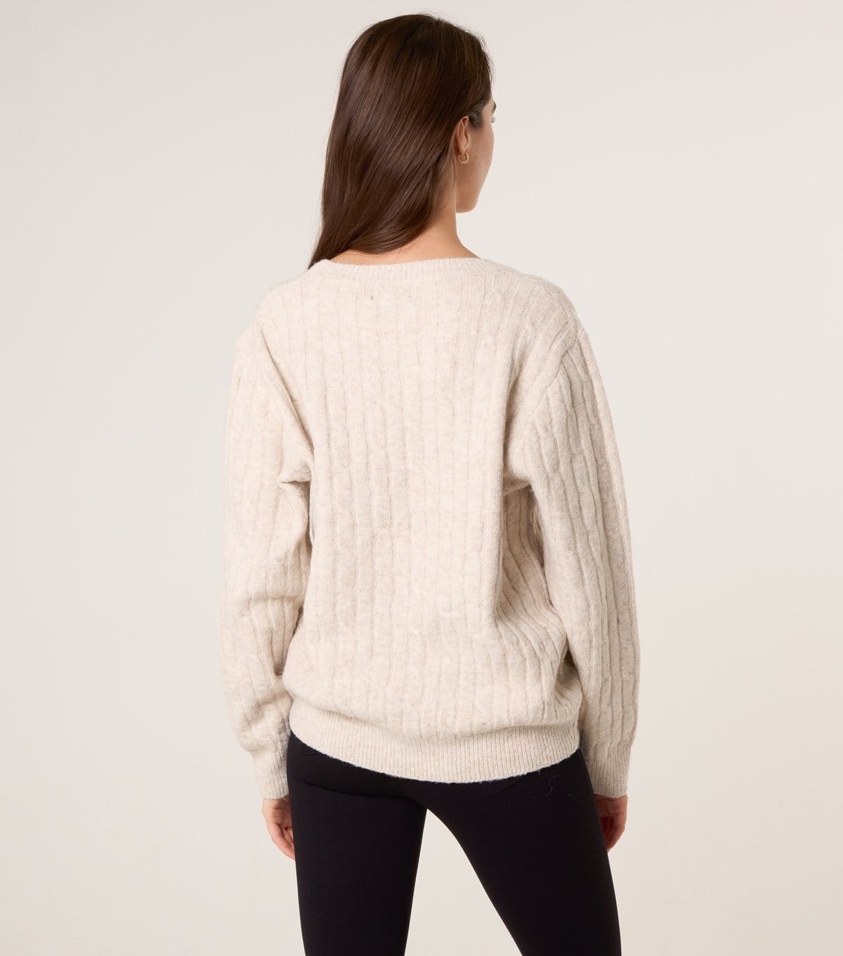 Blue Vanilla Women's Oatmeal Sequin Cable Knit Jumper Blue Vanilla New Look - 4