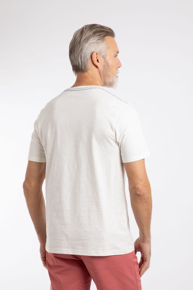 Weird Fish Weird Fish Men's Cast Off-Front Print Graphic T-Shirt in Off-White - 3