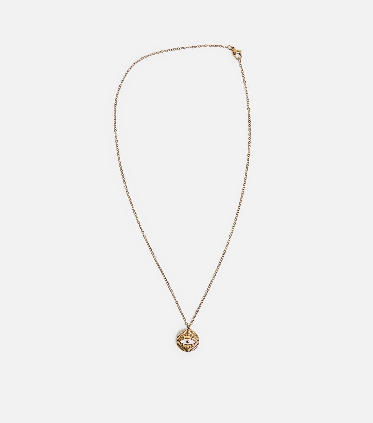 Public Desire Gold Tone Evil Eye Pendant Necklace Public Desire New Look