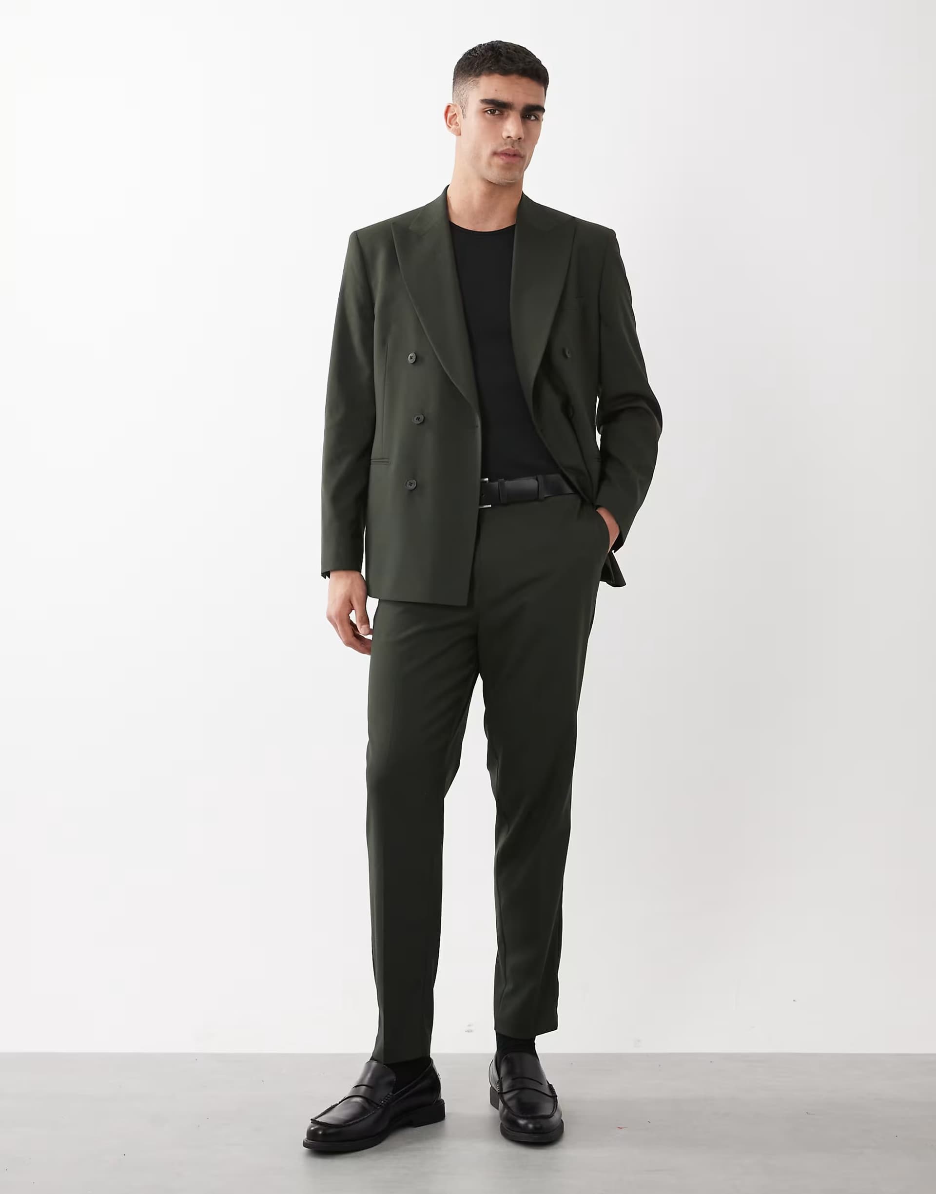 ASOS ASOS DESIGN tapered suit trousers in dark green