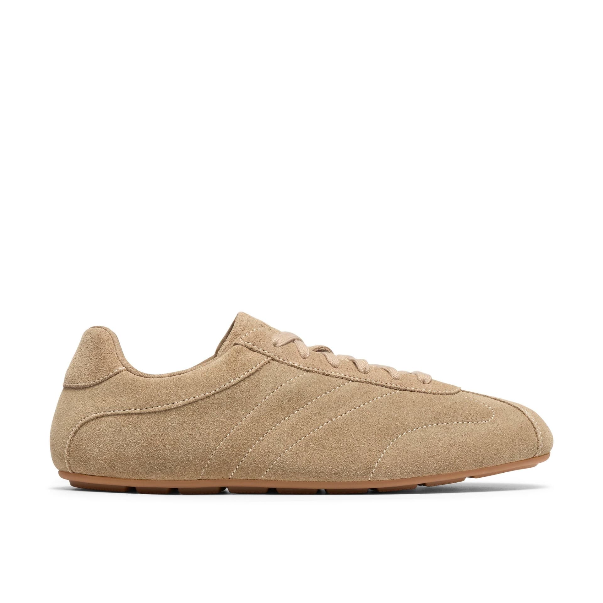 Clarks Clarks Men's Railford Lo Sand Suede Trainers, Lace Up in Beige