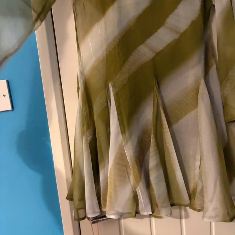 ASOS Design Sheer chiffon tent mini dress in green stripe