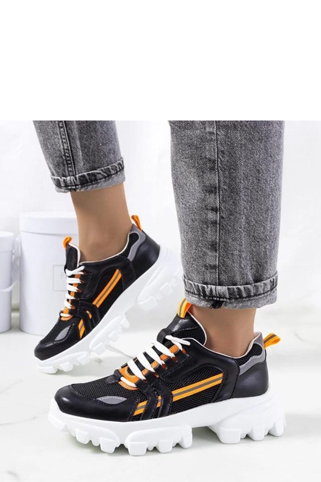 Love Lace Love Lace Women's Sporty High Sole Sneakers with Reflective Accents Summer in Black - 2