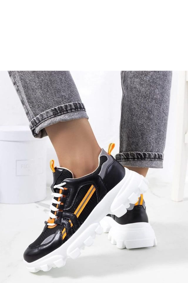 Love Lace Love Lace Women's Sporty High Sole Sneakers with Reflective Accents Summer in Black - 3