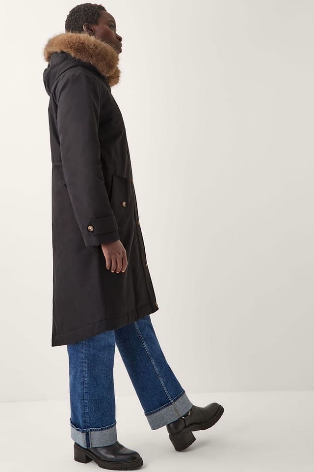 Monsoon Monsoon Women's Paula Faux Fur Parka Black - 3