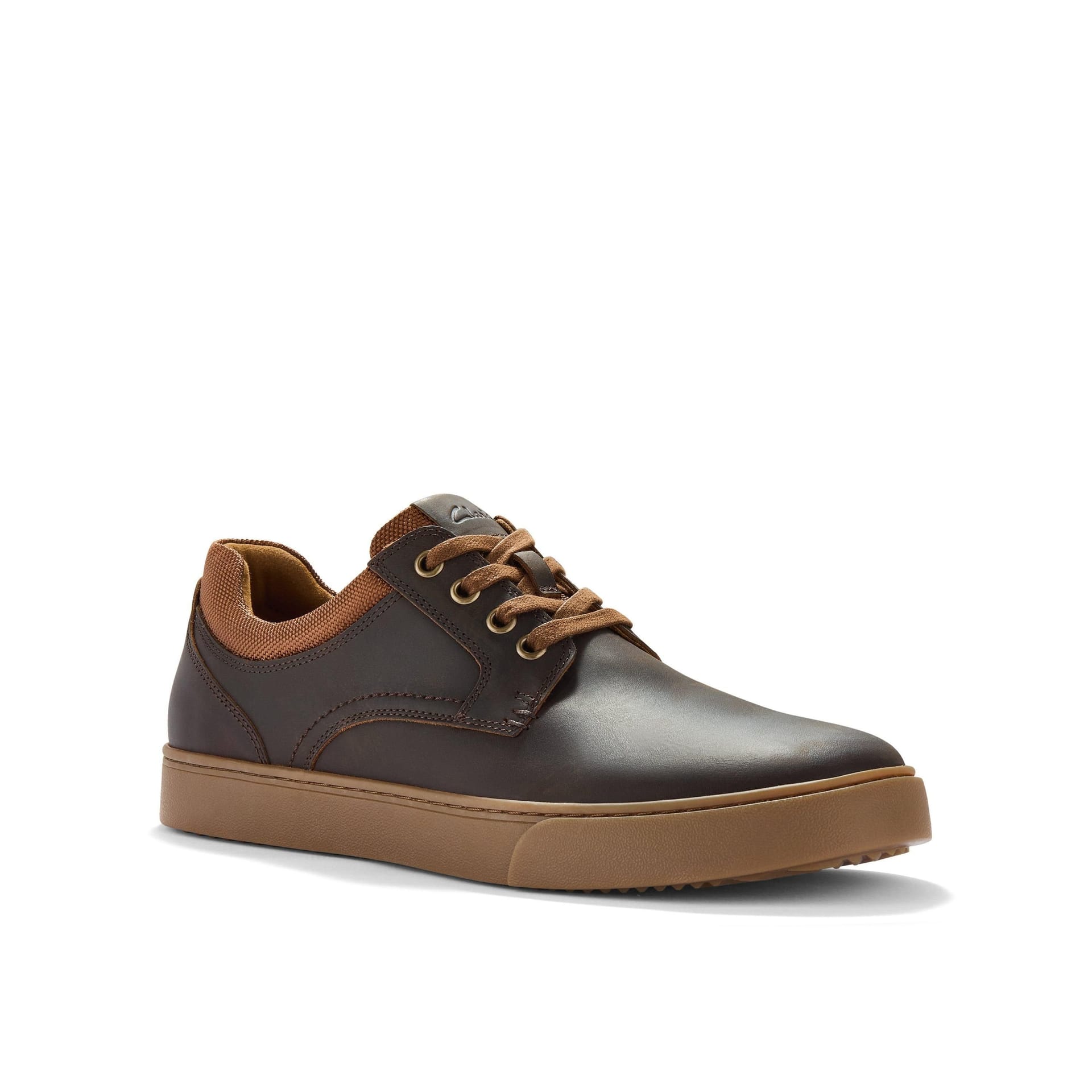 Clarks Clarks Men's Lockton Tie Tan Oily Leather Trainers in Brown - 4