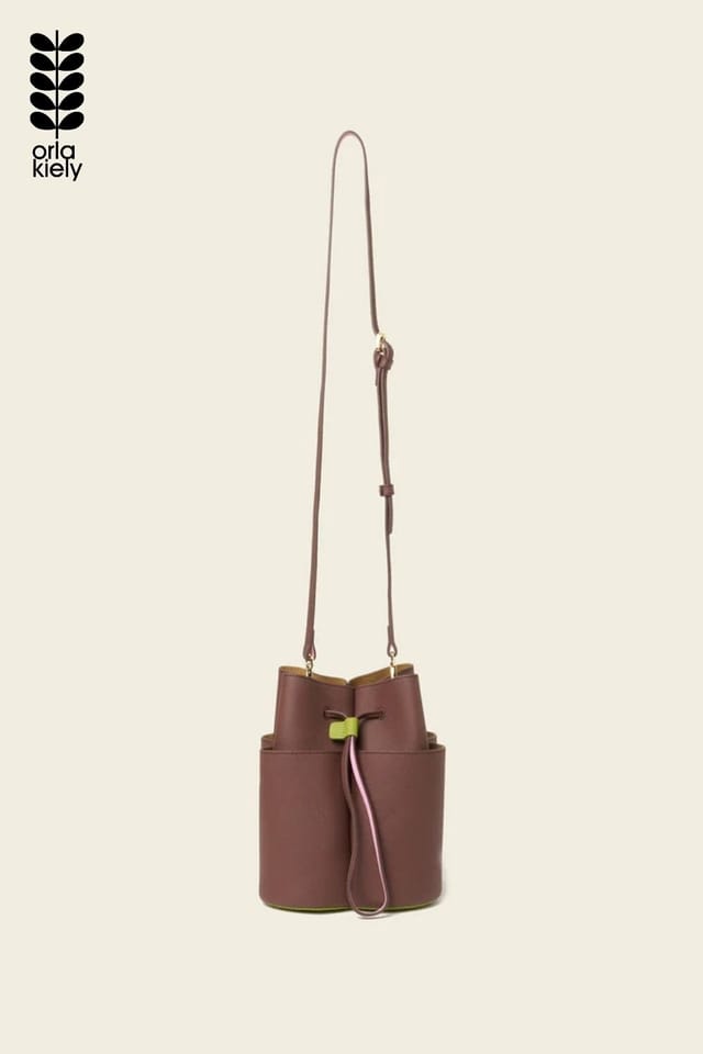 Orla Kiely Orla Kiely Women's Medium Flower Petal Leather Crossbody Bag - Dark Brown - 3