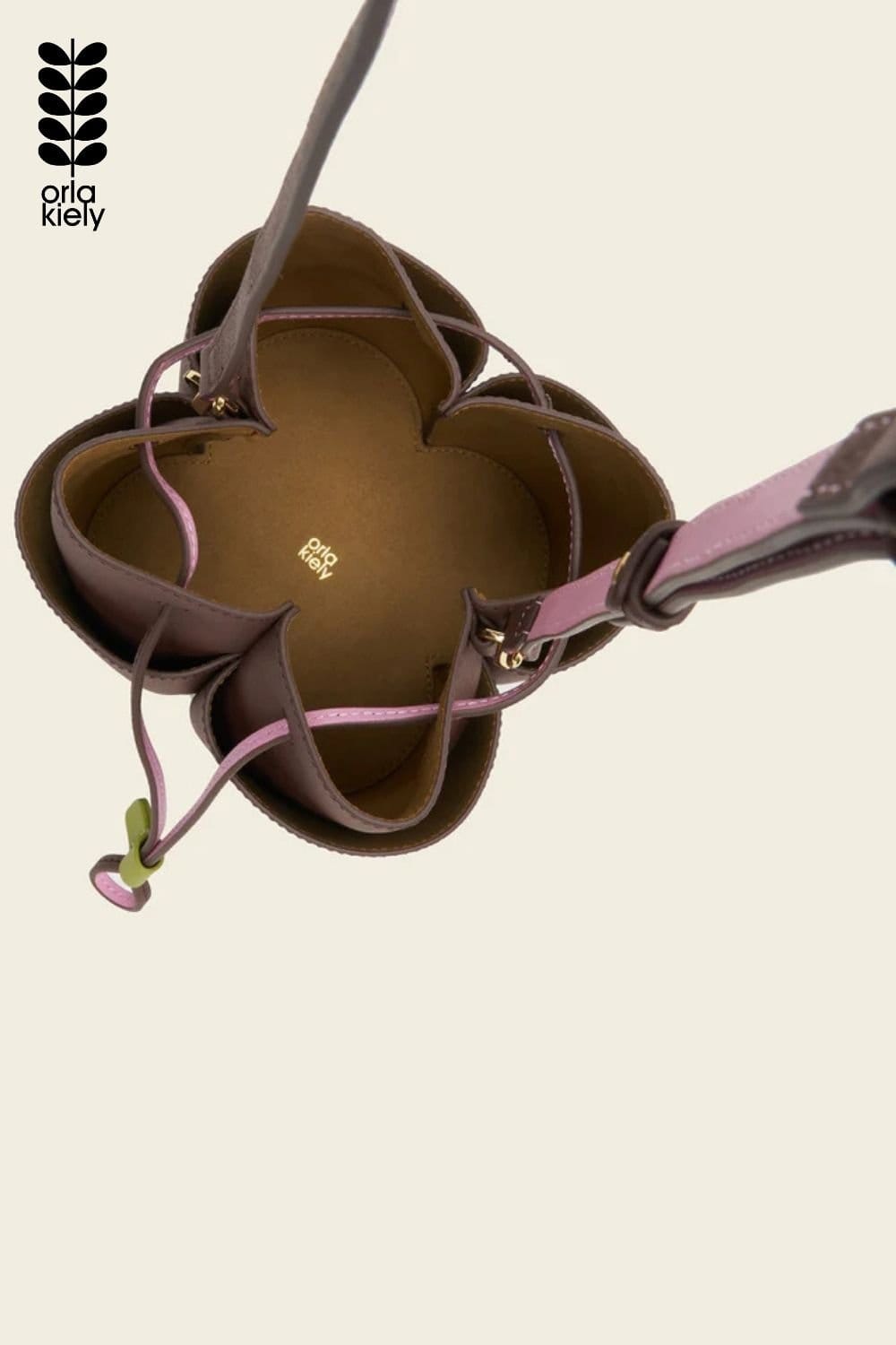 Orla Kiely Orla Kiely Women's Medium Flower Petal Leather Crossbody Bag - Dark Brown - 4