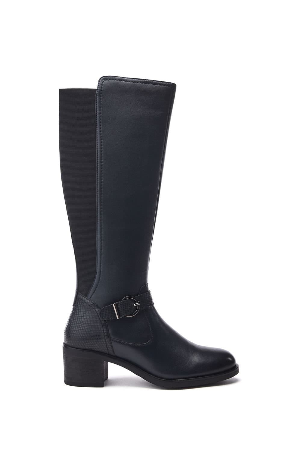 Moda In Pelle Moda In Pelle Women's 'Solesmes' Leather Heeled Boots in Navy