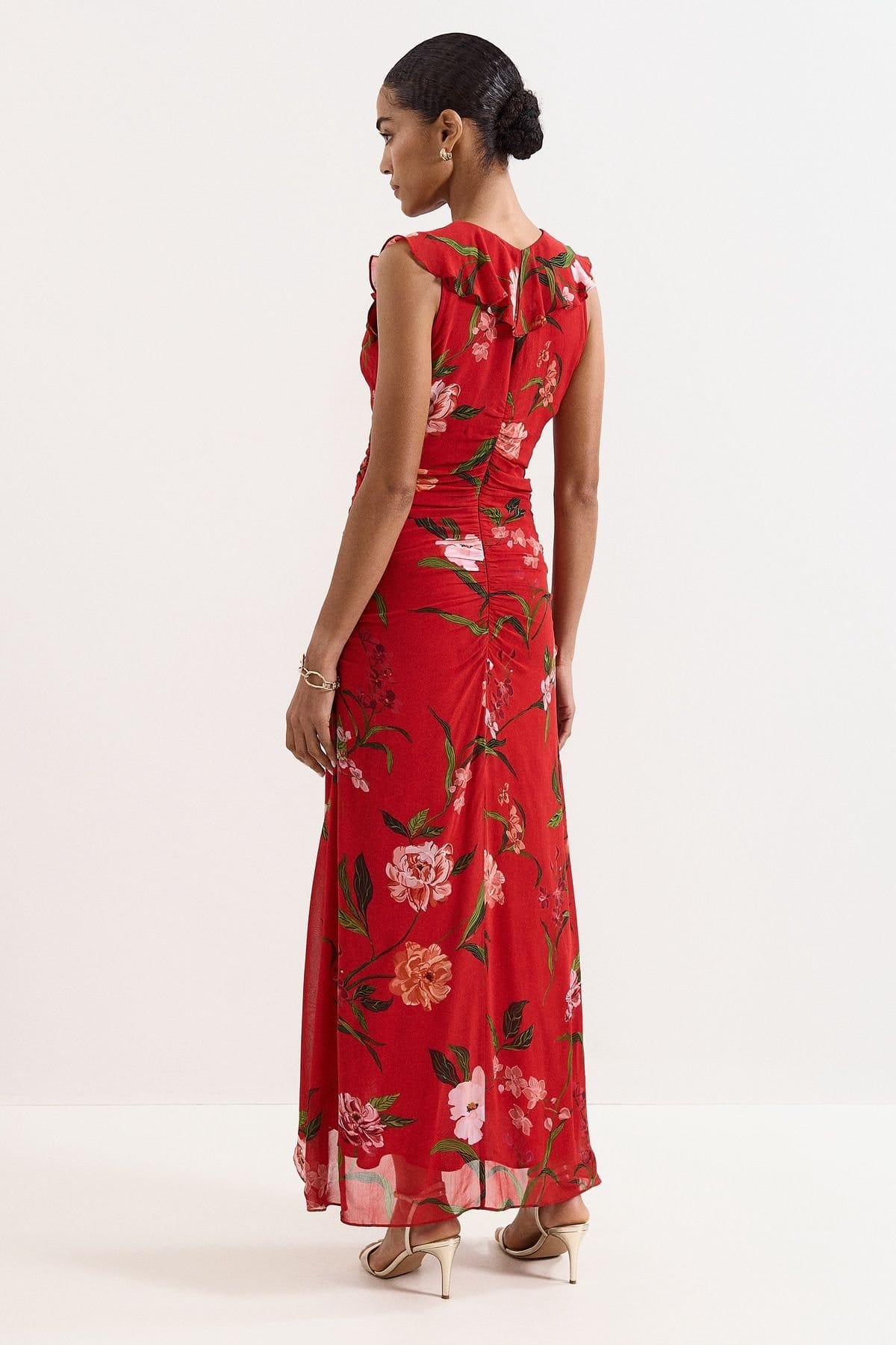 Phase Eight Phase Eight Women's Mae V-Neck Floral Maxi Dress in Scarlet - 4