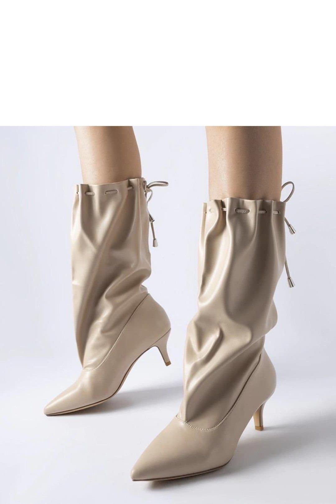 Love Lace Love Lace Beige Stiletto Heel Ankle Boots
