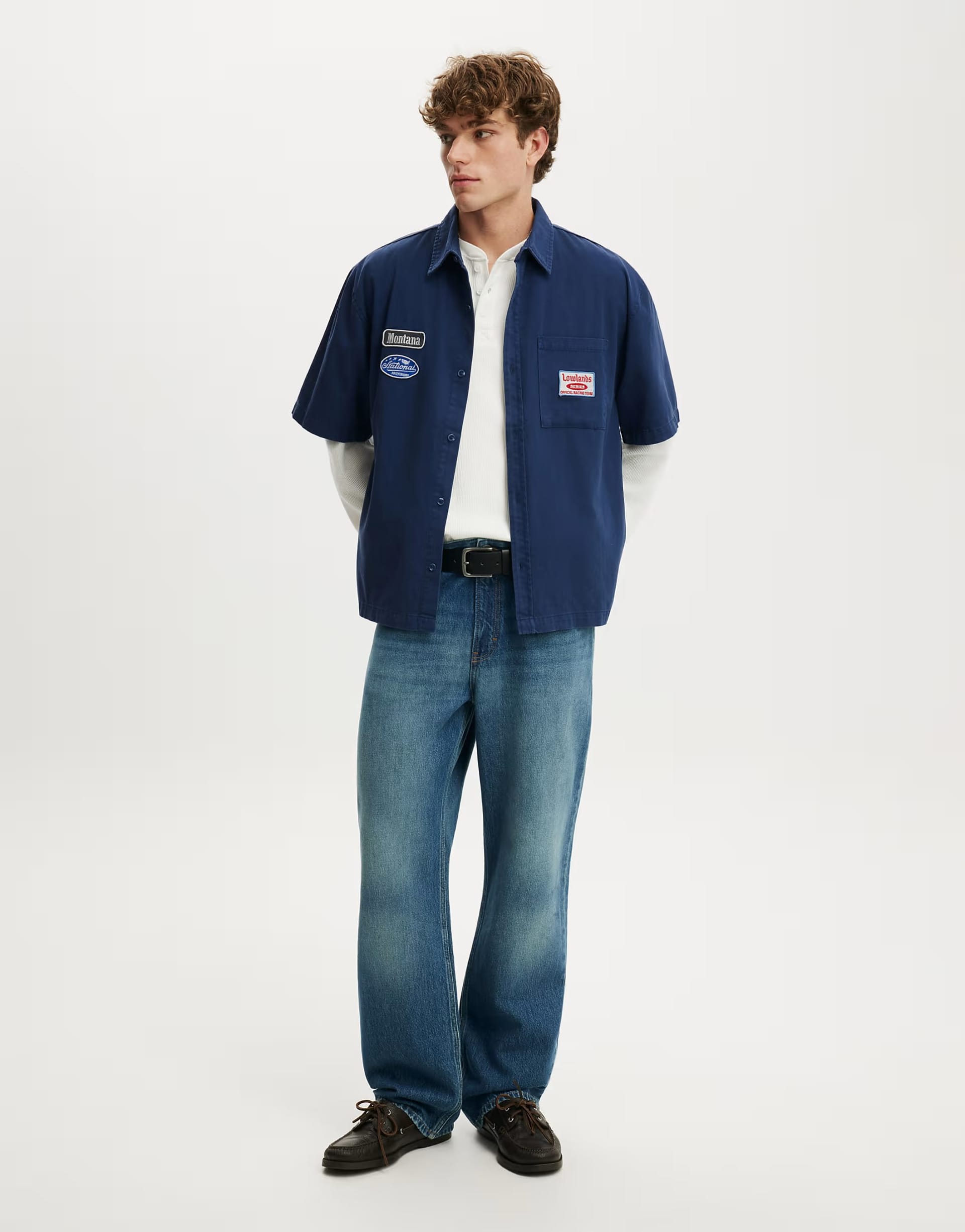 ASOS Cotton On Darcy Blue Short Sleeve Shirt