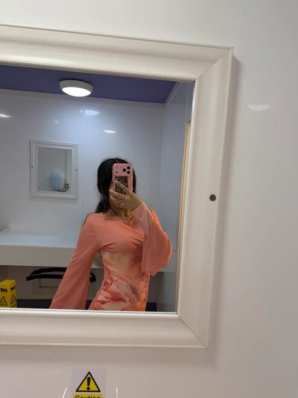 Bershka Floral pink summer dress