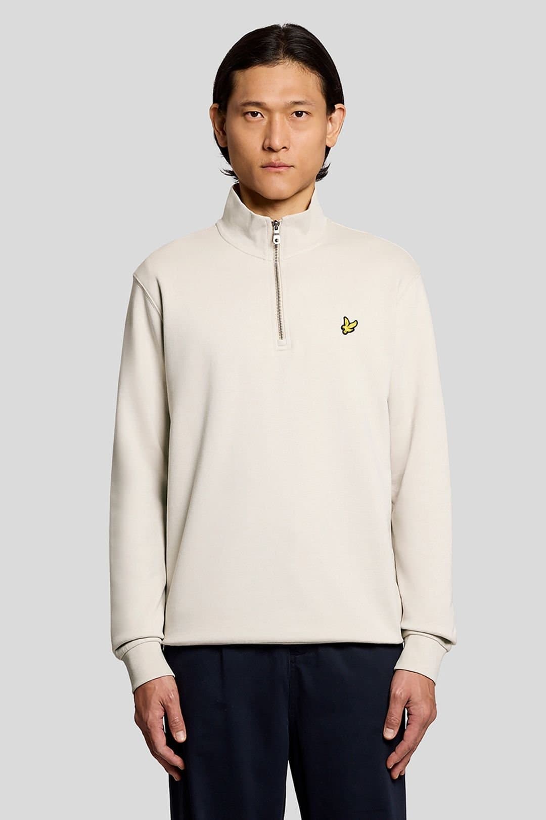 Lyle & Scott Lyle & Scott Men's Loopback Quarter Zip Sweatshirt Cove in Beige