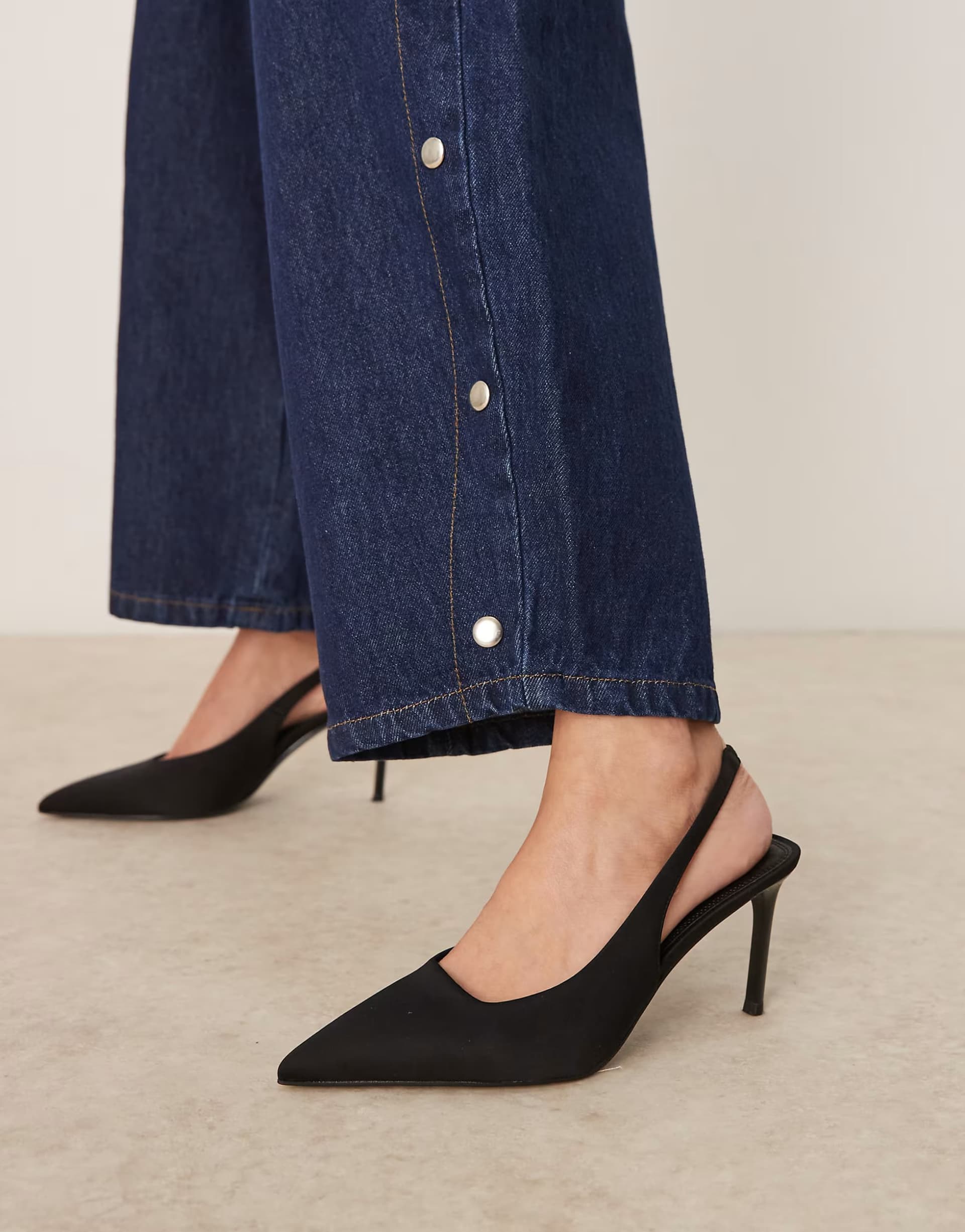 ASOS ASOS Black Slingback Stiletto Mid-Heeled Shoes