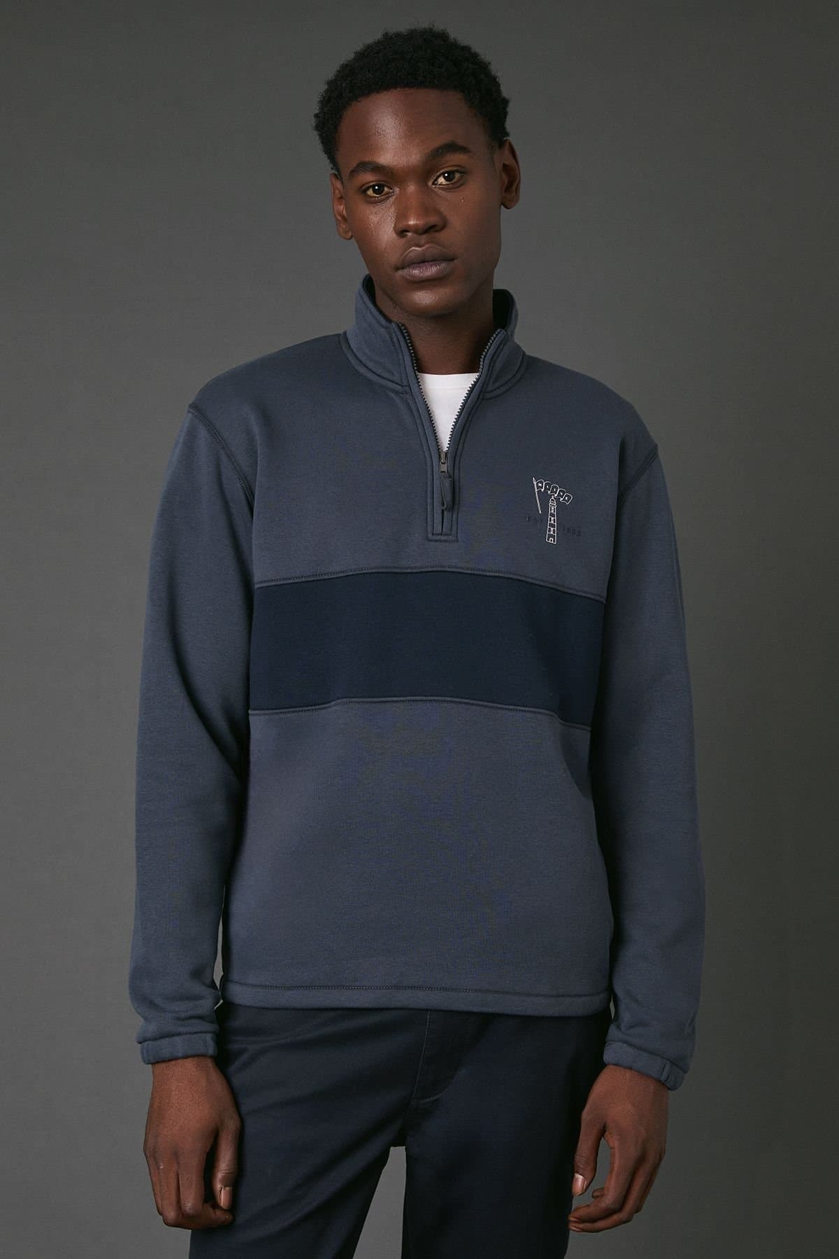 Maine Maine Men's Navy Lighthouse Half Zip Jumper