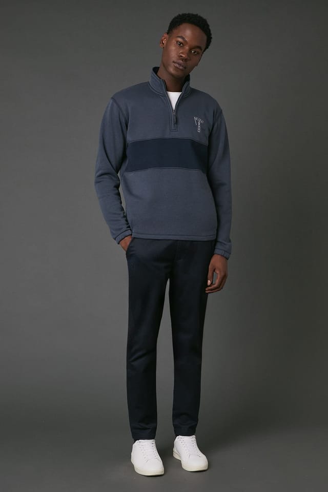 Maine Maine Men's Navy Lighthouse Half Zip Jumper - 2