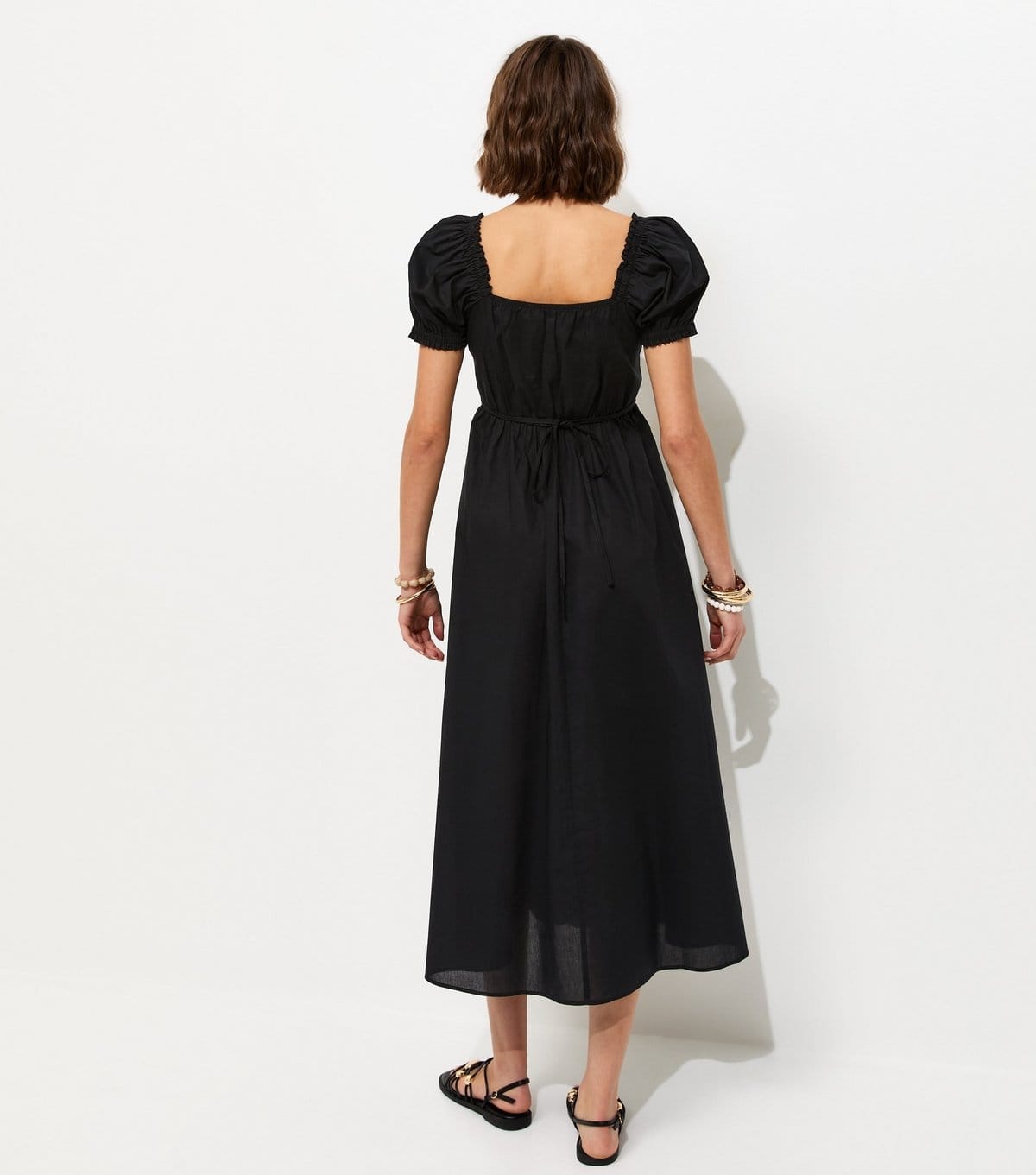 New Look Women's Black Lace Trim Milkmaid Midi Dress New Look - 4