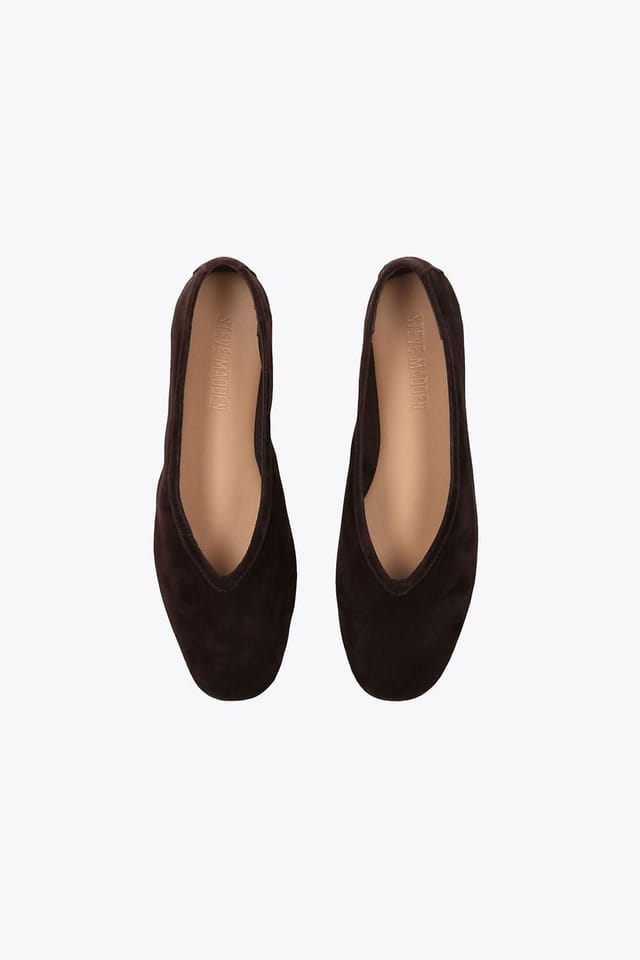 Steve Madden STEVE MADDEN Women's 'Leni Dark Brown' Leather Flats in Dark Brown - 3