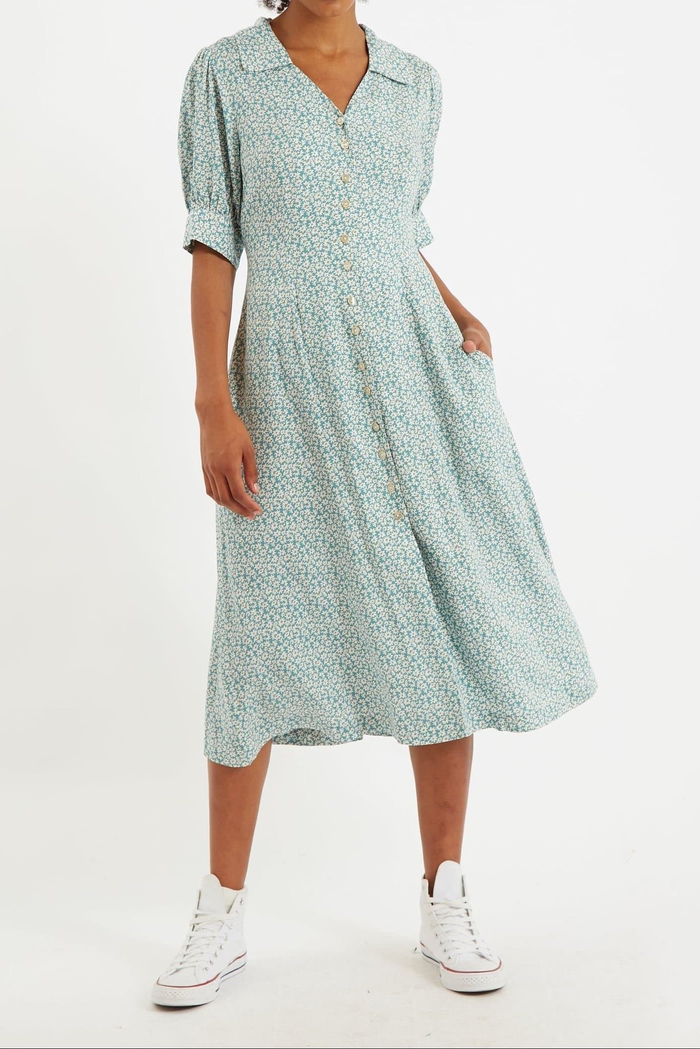 Louche Louche Women's Jadi Dazzler Midi Dress in Green