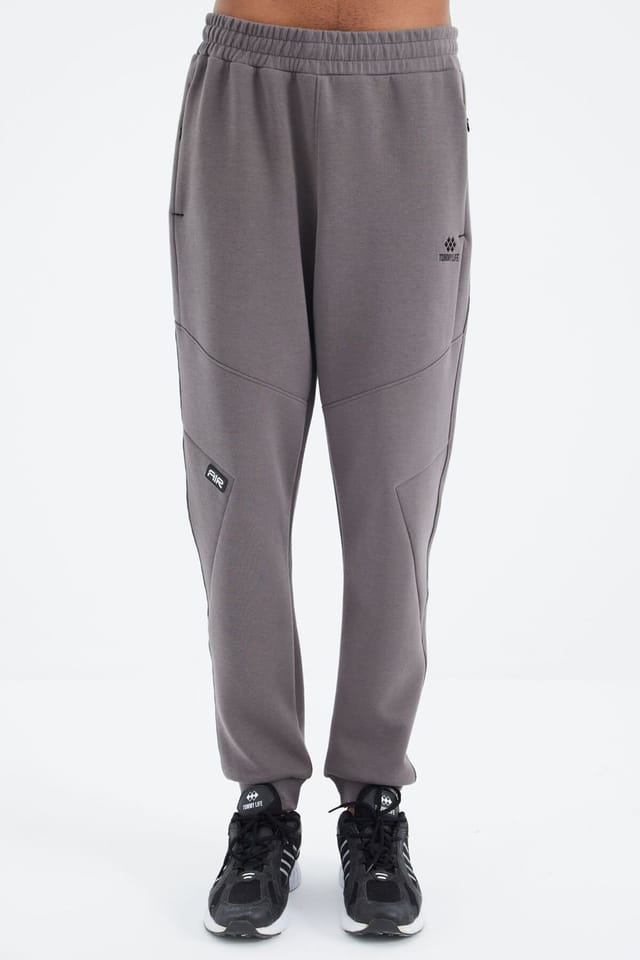 Tommy Life Tommy Life Men's Relaxed Fit Fleece Sweatpants in Charcoal - 2